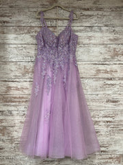 LAVENDER SPARKLY A LINE GOWN