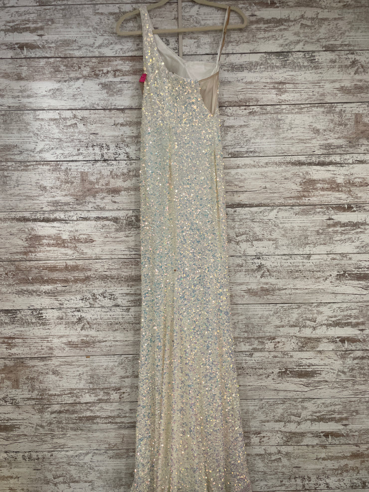 WHITE/COLORFUL SEQUIN LONG DRE