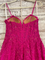 PINK/FLORAL A LINE GOWN
