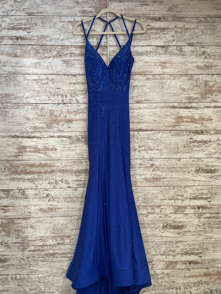 ROYAL BLUE BEADED DRESS