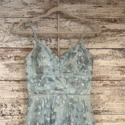 BLUE/FLORAL A LINE GOWN