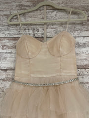 IVORY TIERED A LINE GOWN