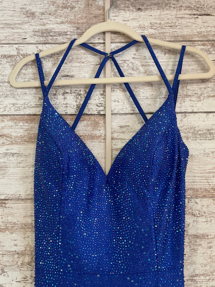 ROYAL BLUE BEADED DRESS