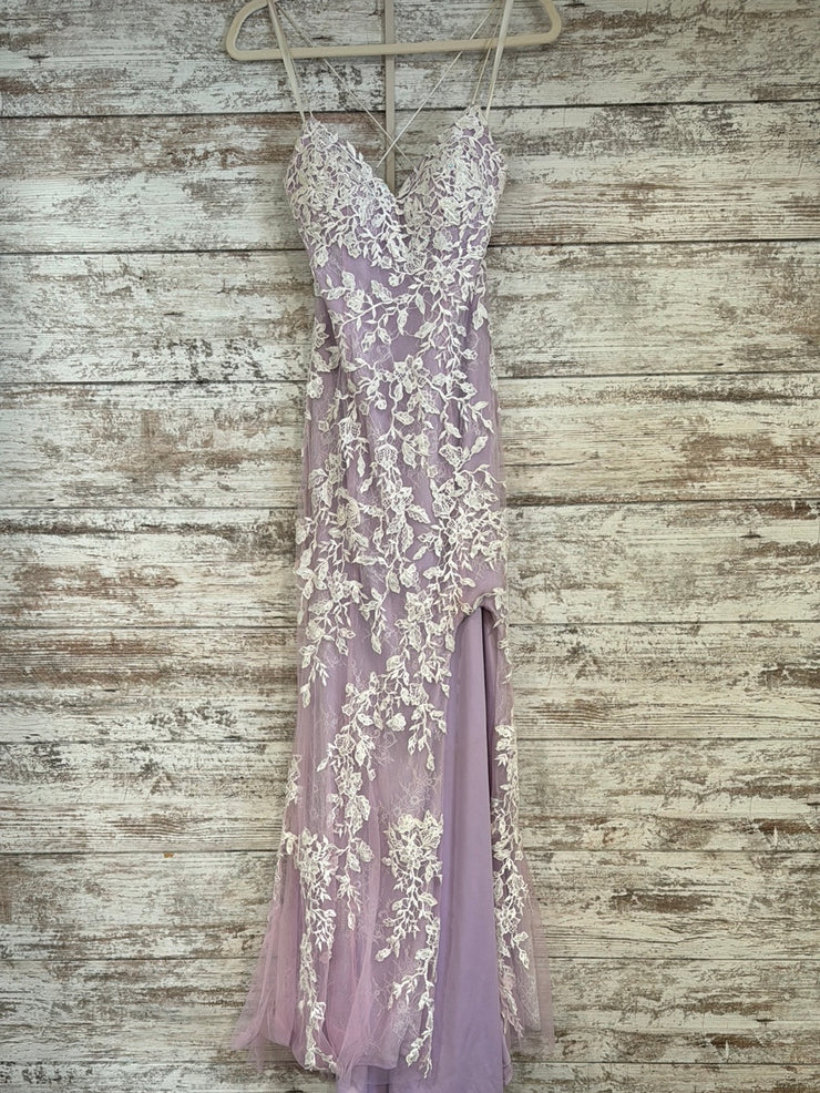 LAVENDER/WHITE LONG DRESS