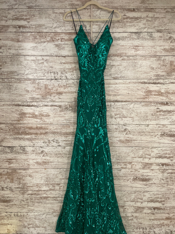 GREEN SPARKLY MERMAID GOWN-NEW