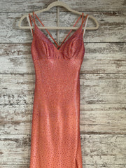 PEACH BEADED LONG DRESS