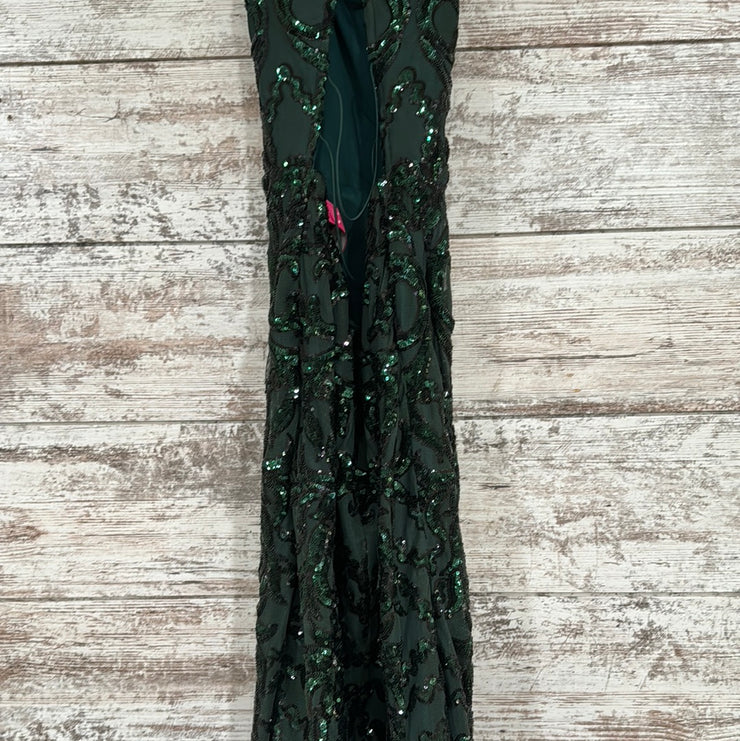 GREEN SPARKLY LONG DRESS