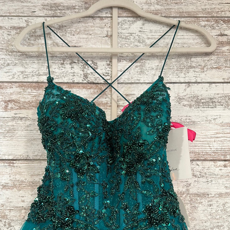 GREEN A LINE GOWN