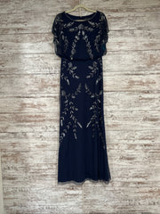 NAVY SEQUIN LONG EVENING GOWN