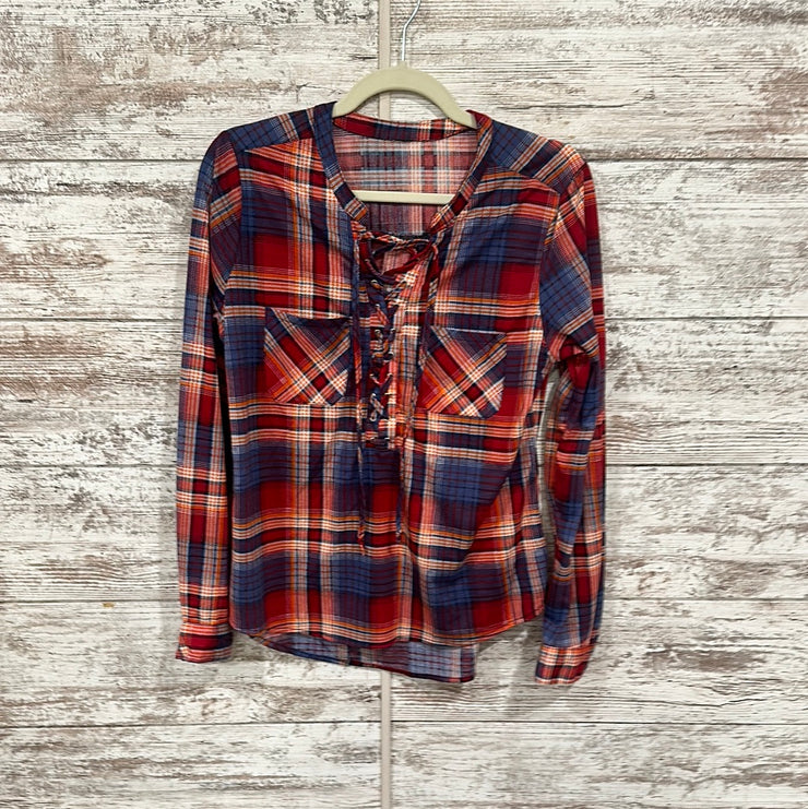 COLORFUL PLAID LONG SLEEVE TOP
