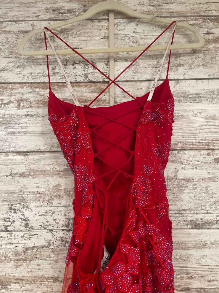 RED SPARKLY MERMAID GOWN