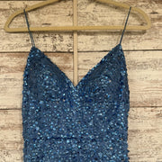 BLUE FULL SEQUIN LONG DRESS