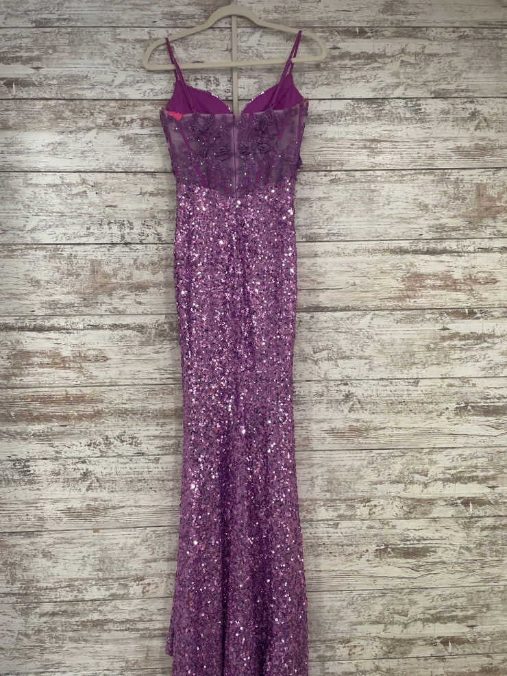 PURPLE SPARKLY LONG DRESS