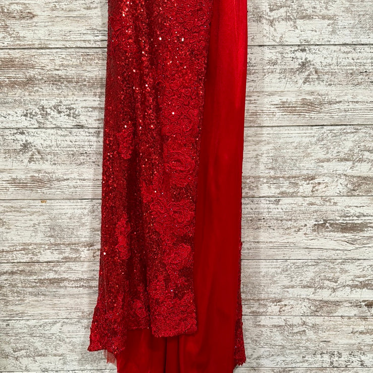 RED SPARKLY LONG EVENING GOWN