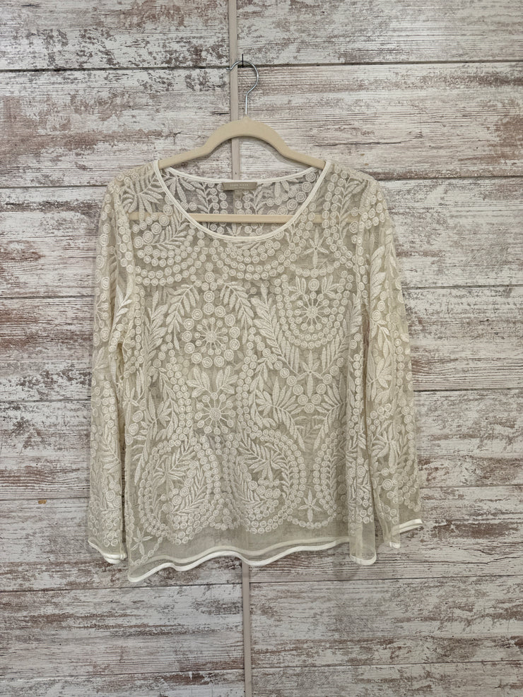 IVORY LACE SHEER TOP