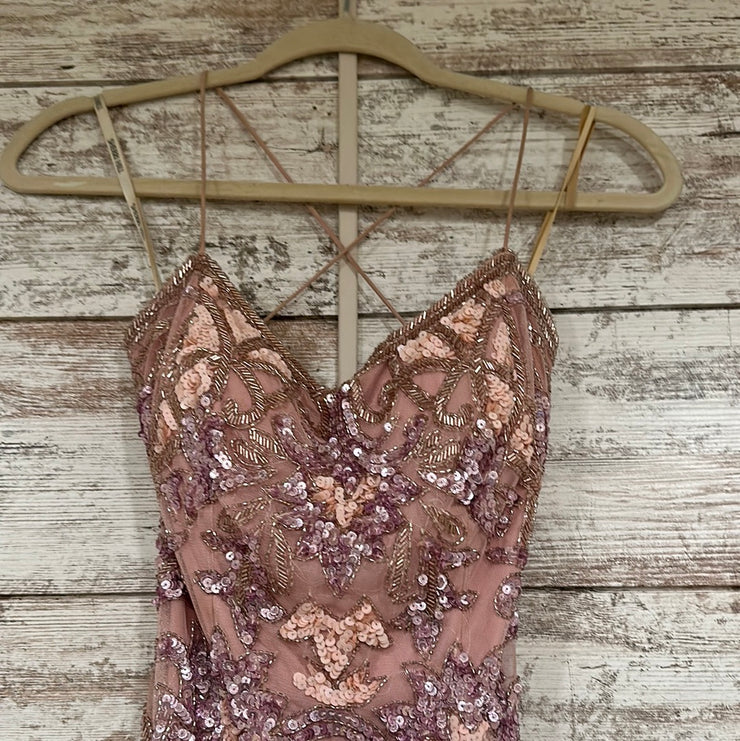 PINK/PURPLE SEQUIN LONG DRESS