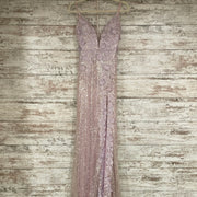 PURPLE/FLORAL LONG EVENING GOW