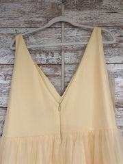 YELLOW/FLORAL A LINE GOWN