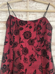 BURGUNDY/BLACK LONG DRESS