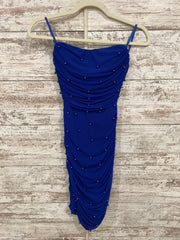 ROYAL BLUE W/ PEARLS SHORT DRE