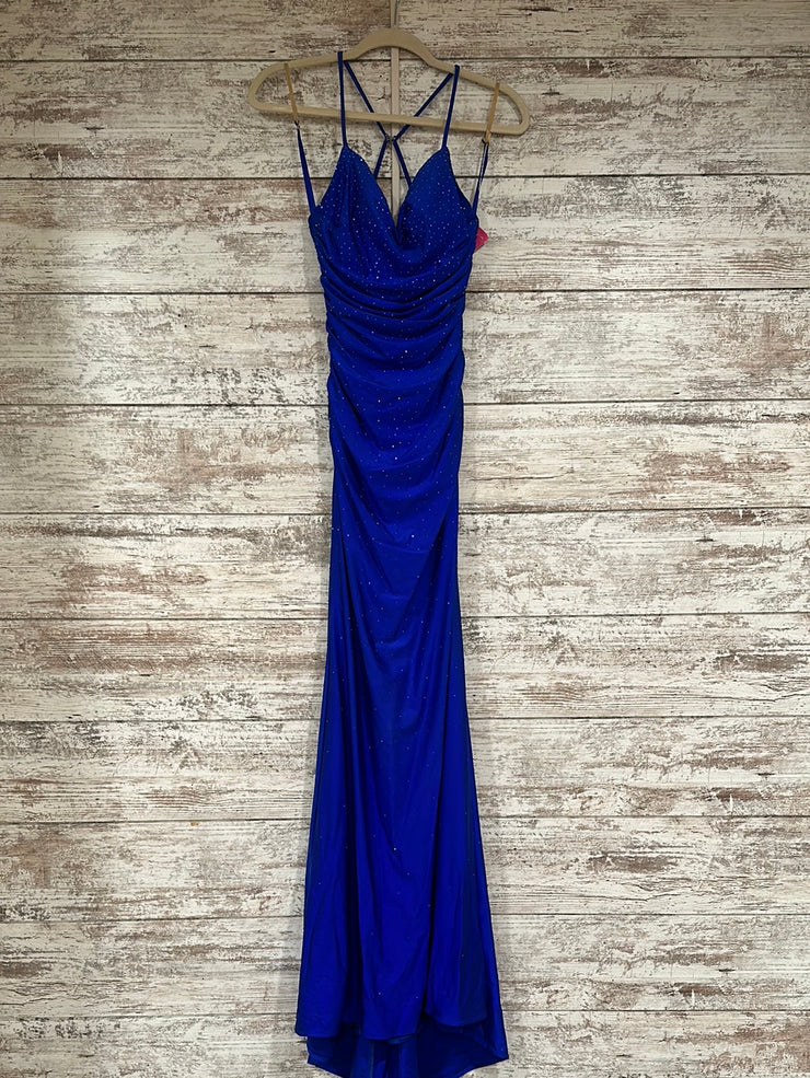 ROYAL BLUE LONG EVENING GOWN