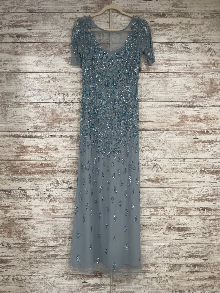 BLUE SPARKLY LONG EVENING GOWN