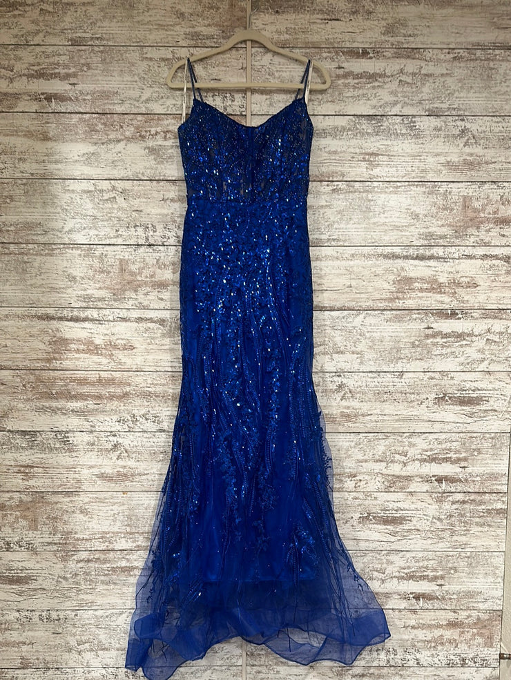 ROYAL BLUE SPARKLY LONG DRESS