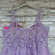 LAVENDER SPARKLY A LINE GOWN