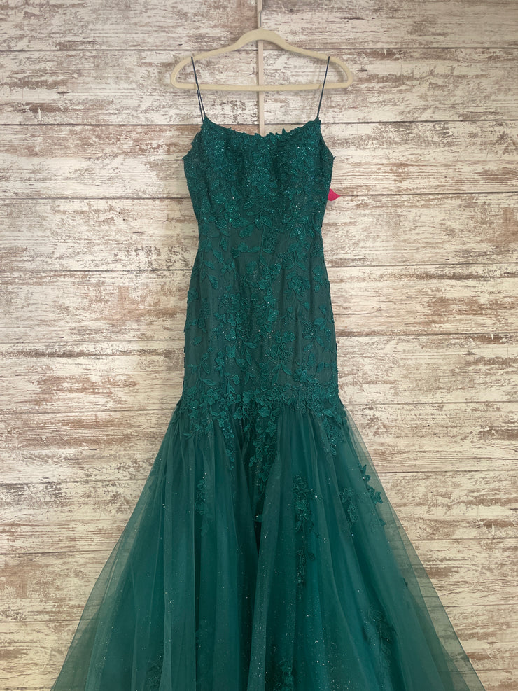 GREEN/FLORAL MERMAID GOWN