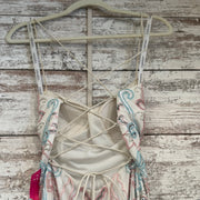 WHITE/PINK/BLUE BEADED LONG DR