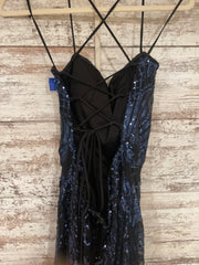 BLACK/BLUE SPARKLY LONG DRESS