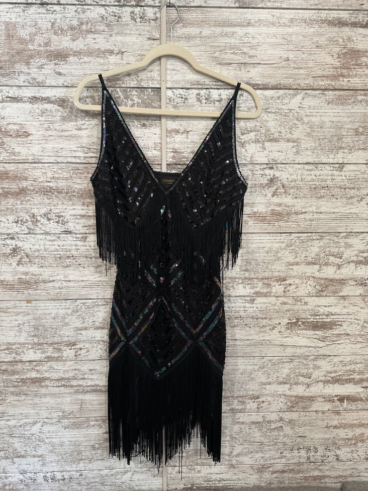 BLACK FLAPPER DRESS $70