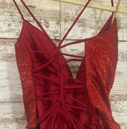 RED SPARKLY A LINE GOWN (NEW)
