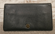 BLACK CAVIER LEATHER WALLE$595