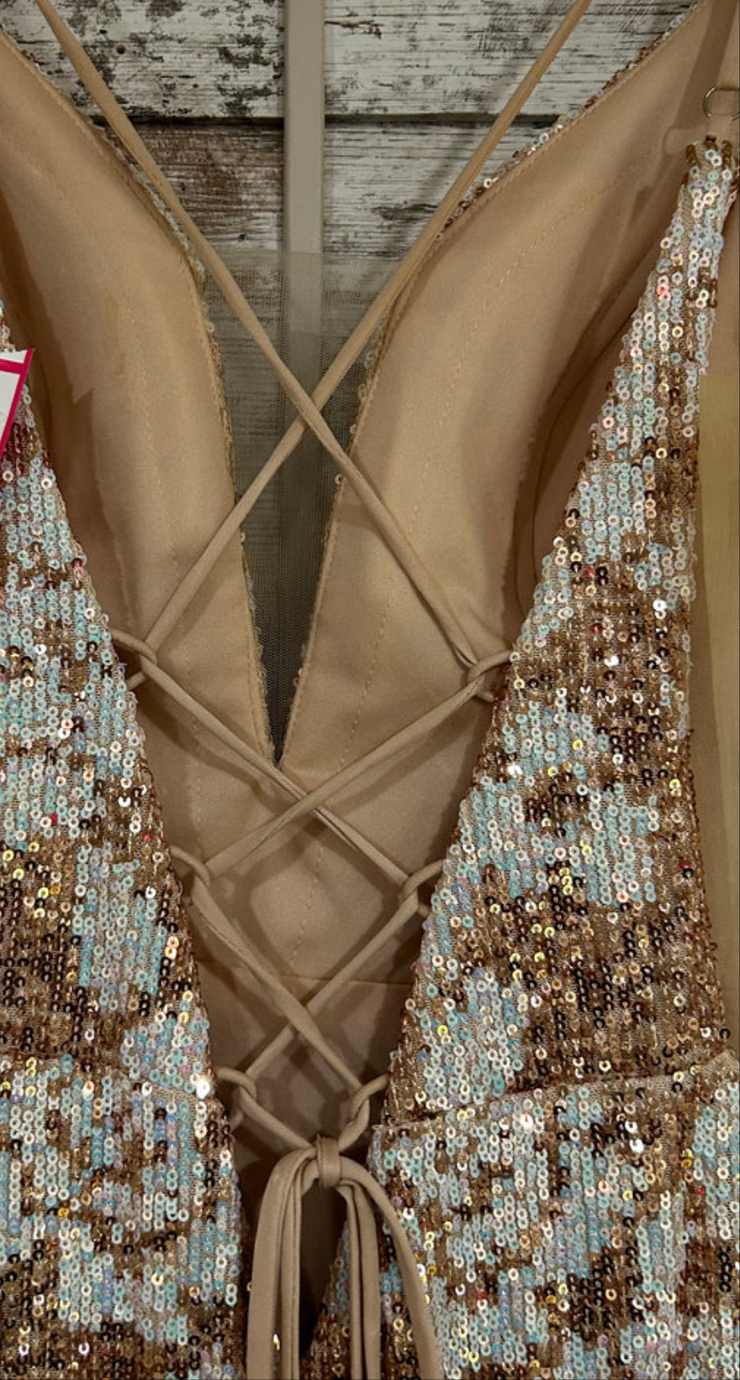 GOLD SPARKLY LONG DRESS