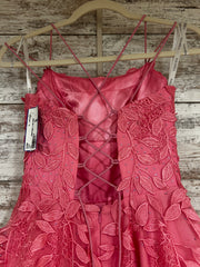 PINK/FLORAL A LINE GOWN