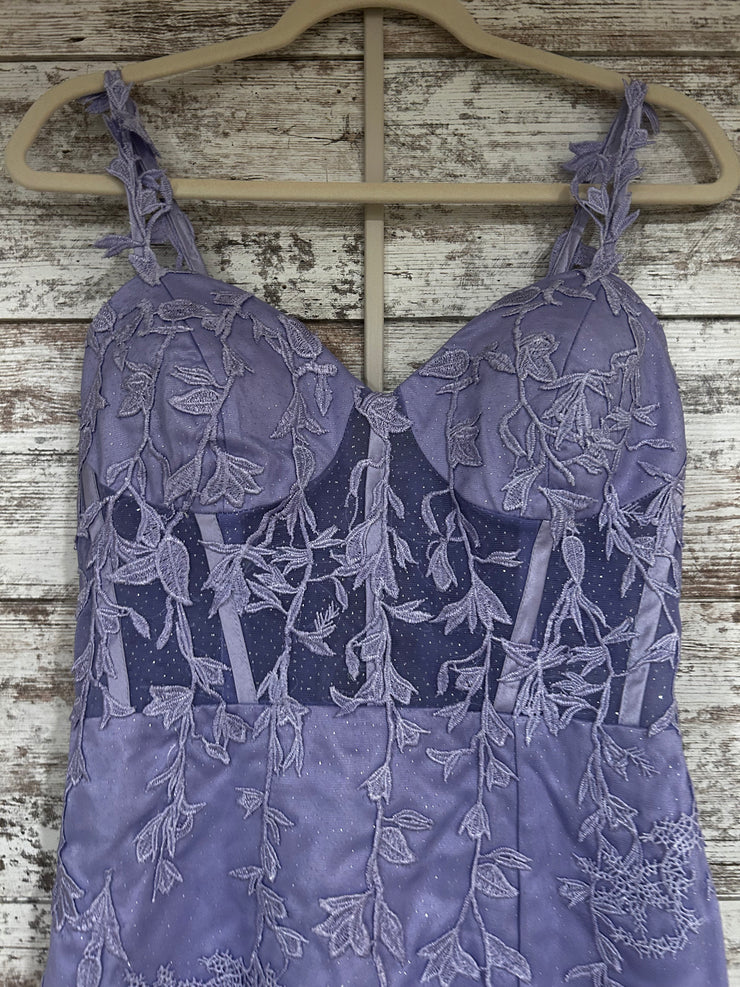 LAVENDER/FLORAL LONG DRESS-NEW