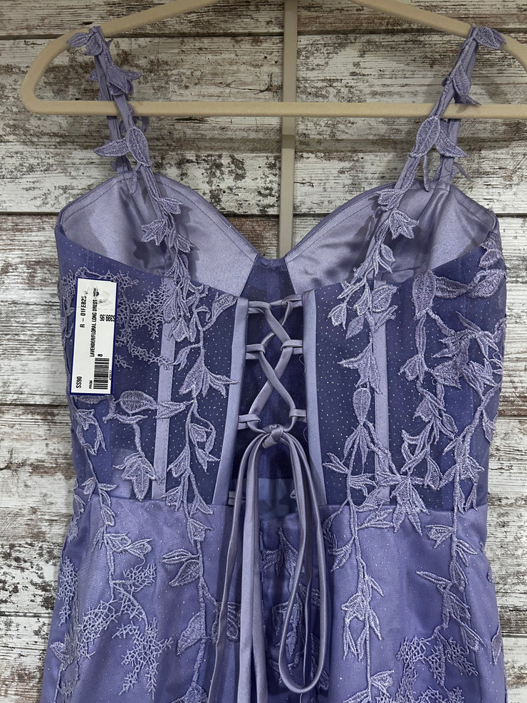 LAVENDER/FLORAL LONG DRESS-NEW