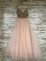 PINK BEADED TOP PRINCESS GOWN