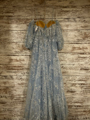 BLUE SPARKLY A LINE W/SLEEVES
