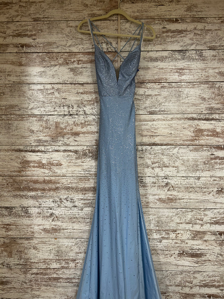 BLUE BEADED LONG DRESS (NEW)