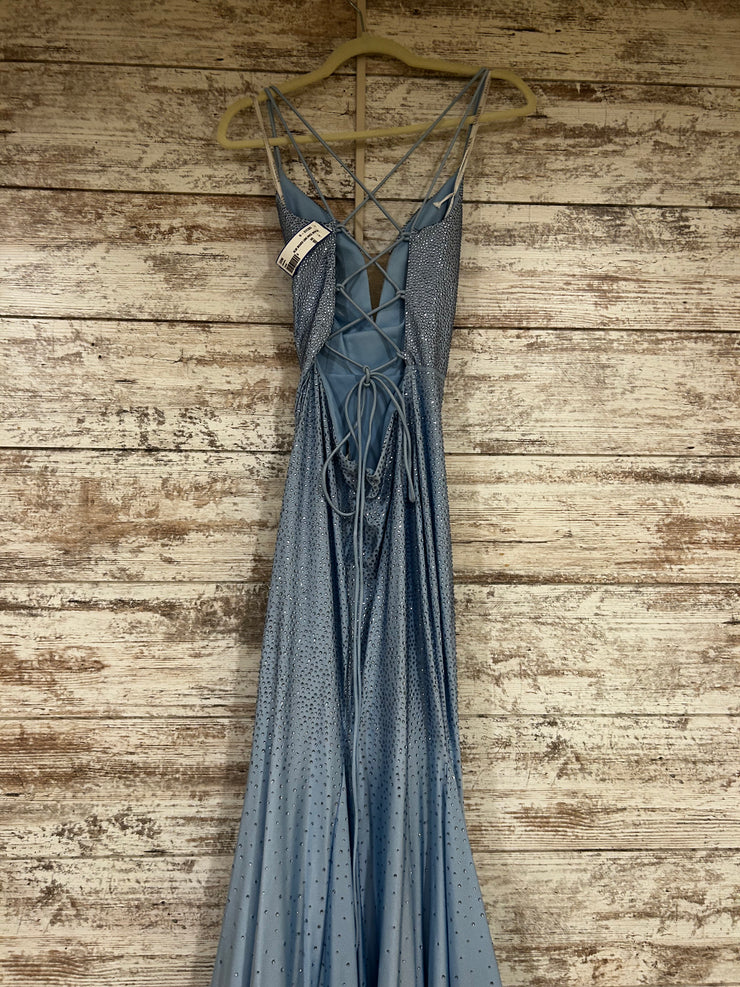 BLUE BEADED LONG DRESS (NEW)