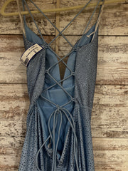 BLUE BEADED LONG DRESS (NEW)