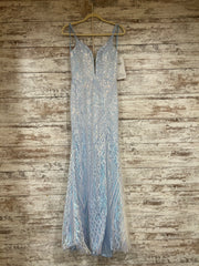 BLUE/WHITE SEQUIN DRESS (NEW)
