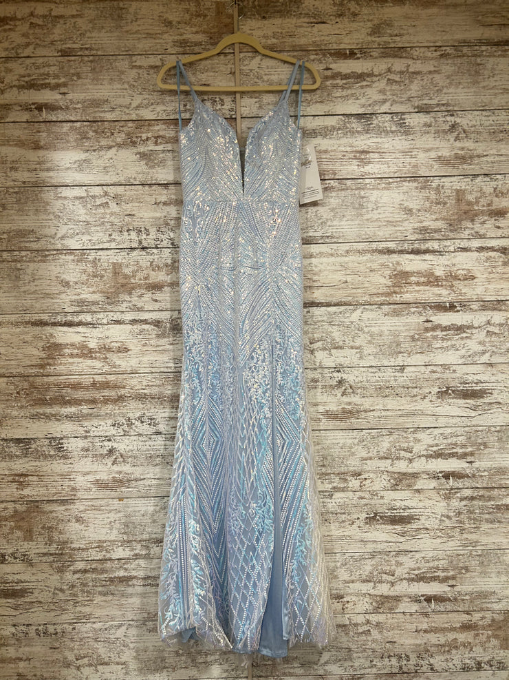 BLUE/WHITE SEQUIN DRESS (NEW)