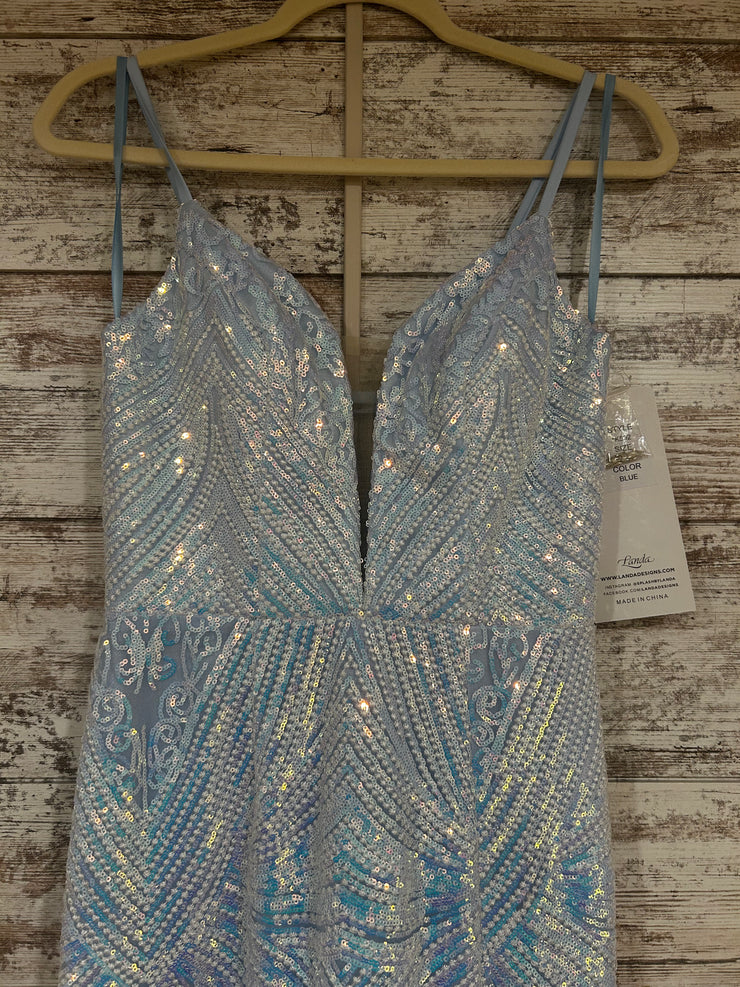 BLUE/WHITE SEQUIN DRESS (NEW)