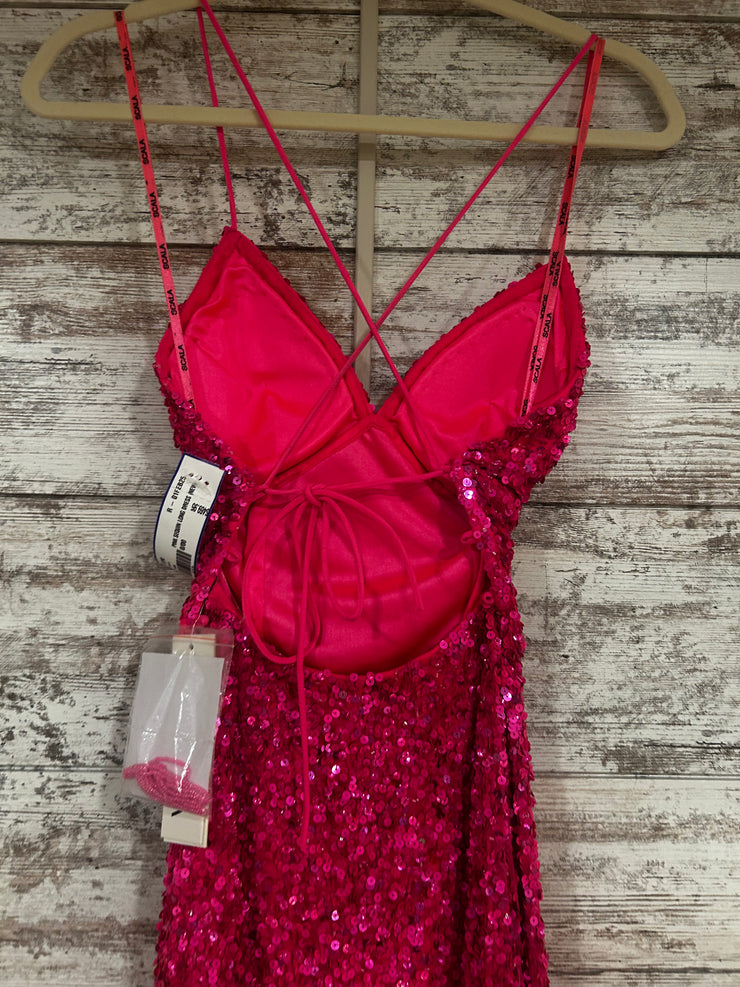 PINK SEQUIN LONG DRESS (NEW)