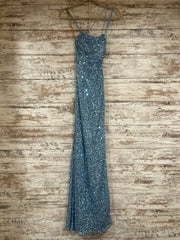 BLUE SEQUIN LONG DRESS (NEW)