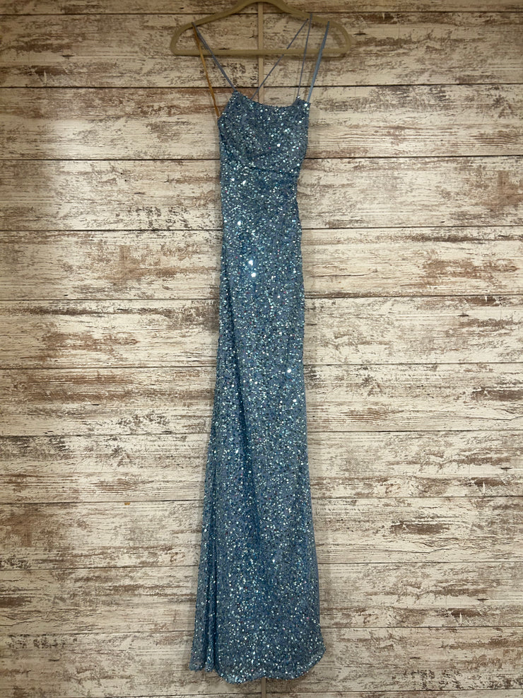 BLUE SEQUIN LONG DRESS (NEW)