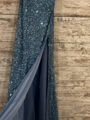 BLUE SEQUIN LONG DRESS (NEW)